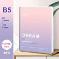 pc, B5/A5, 136 Pages, B5 Waterproof Soft PP Glue Notebook, Colorful Minimalist Diary, Notebook, Horizontal Line Notebook, Office, Home, School Notebook. 