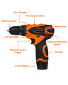12V Wireless Power Electric Drill & Screwdriver with 2 Batteries. 