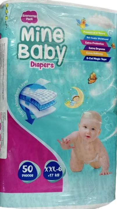 Mine baby daiper XXL size soft comfort daiper 50 pcs