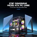 PC Case with 2 Tempered Glass Panels Mini Tower Gaming PC Case Micro ATX Case with 2 Magnet Dust Filters, Gaming Computer Case with USB3.0 I/O Port, Black Without Fans (Manmu M18). 