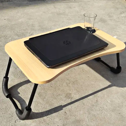 Children Study Table , laptop table , foldable wooden table, Dormitory Bed Laptop stand Book Reading Tray Cup slot Bed Table For Computer Notebooks, pen holder & ipad holder, breakfast table, gaming table, bed table, cup holder, adjustable & multipupose