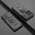 For Xiaomi Redmi Note 12 Pro 5G Case Slide Camera Protection Shockproof Back Cover with Ring Kickstand. 