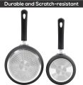 Utopia Kitchen Nonstick Saucepan Set with Lid - 1 Quart and 2 Quart Multipurpose Pots Set Use for Home Kitchen or Restaurant (Grey-Black). 