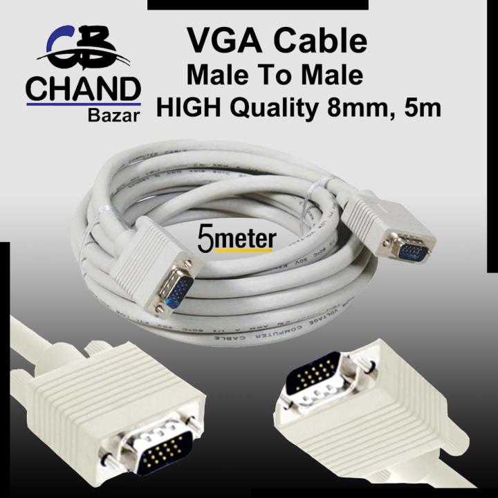 VGA Cable Male to Male 5 M OD 8MM