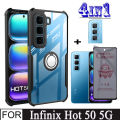 Infinix Hot 50 4in1 Shockproof Phone Case for Infinix Hot 50 40 4G 5G Hot30i Camera Lens Soft Tempered Glass Privacy Screen Protector Flim. 