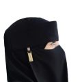Saudi Niqab With Bukle Metal Zip forhead Steel Clip With Bukram on Flap | Niqab for Women and Girls,10x12 Lightweight Chiffon and Georgette, Comfortable and Modest  Ready to wear Hijab Niqab | High Quality Niqab Korean Fabric Saudi Niqab. 
