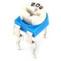 5pcs 200K Ohm Variable Resistor Trimmer Potentiometer Blue White. 