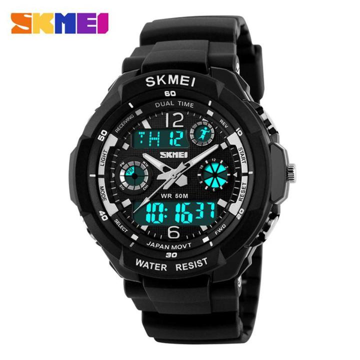 SKMEI Sports Fashion Outdoor Military Digital Dual Display Alarm LED Waterproof Watches for Men 0931