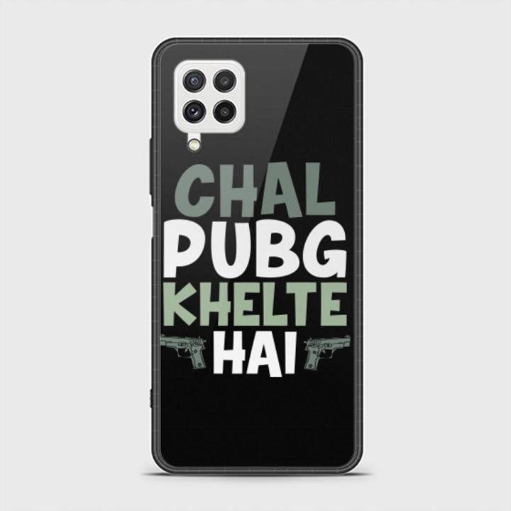 Samsung Galaxy A22 4G Cover - SkinLee HQ Infinity Glass Case (Soft) - Chal Pubg Khelte hai - SKINLEE-584-1-1038-737