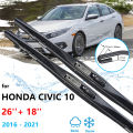 For Honda Civic MK10 10th FC FK 2016 2017 2018 2019 2020 2021 Frameless Wiper Blades Rubber Strip Refill Front Window Windshield. 
