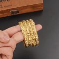 【happy one】2pcs Gold Dubai Bride Wedding African/Arab/Middle Bracelet  Bangle Jewelry birthday Chines gift. 