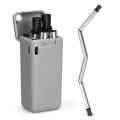 Folding Drinking Straws Keychain Foldable Final Premium Food-grade Portable Set. 
