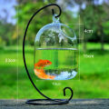Vase Fishbowl Transparent Hanging Glass Creative Decor Fish Tank for Living Room. 