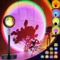 Sunset Lamp with Phone APP Remote-16 Rgb Colors LED Projection| Light-Ambient Lighting Mood Setting-Golden Hour Light| Photography Tiktok-USB Night| Sunset Light with Remote Control LED Projector Sunlight Lamp Sunrise Lamp for Selfie Lighting Party Decor. 