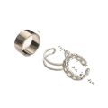 Stylish Pack of 3 Rings For Girls Birthday Gift  Punk Cool Hip Pop Rings Multi-layer Adjustable Chain Open Finger Rings Alloy Rotate Ring For Women Imported Rings For Women Party Gift Silver  Rings For Girls. 