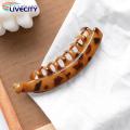 Colorful Banana Hair Clip Large Double-row Anti-slip Hair Claw Clip with Frosted Texture Stylish Banana Shape Hairpin for Easy Twist Hairstyles Solid Color Design for Bun Maker Clip. 