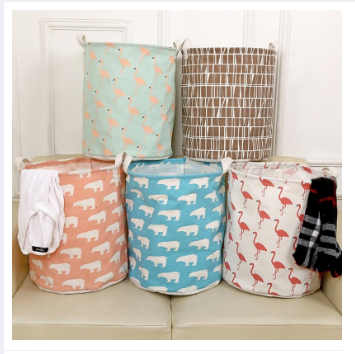 Folding%20Cotton%20Laundry%20Dirty%20Clothes%20Toy%20Storage%20Basket%20Waterproof%20-%20Multi%20Design%20-%20Image%202