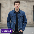 Men's Black Basic Blue And Black Denim Jacket For Winter Fashion 100% Original Denim - jacket for men. 