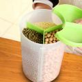 1 Multi Purpose 3 In 1 Jar Moisture Proof Space Saving 3 portion jar With 3 Portion Compartment Air Tight Storage Capacity Food Storage Jar, Cereal Dispenser, Pulses Container 3 Partitions Dry Fruit Storage Spice Jar - Large. 