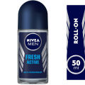 NIVEA MEN Fresh Active Antiperspirant, Masculine Scent, Roll-on 50ml. 