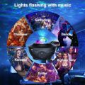 Remote Control RGB Galaxy Projector Lamp With Bluetooth Speaker - Usb Supported LED Projector Light - Led Star Lamp Starry Projector Night Light Table Lamp With Adjustable Brightness - Music Water Ocean Wave Lighting Modes Lights For Bed Room Side Table. 