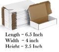 Shipping Boxes, White Corrugated Cardboard Packing Small Mailer Box for Mailing Business Packaging, Gifts, Decorations, White Kraft (6.5 x 4 x 2.5 inch). 