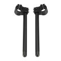Black Universal CNC Clip On Handle 7/8" Handlebars High Quality Handle Bar CNC Universal For Most Café Racer Motorcycle Street Sport Bike YBR, Suzuki, Honda ETC Black. 