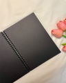 Black Scrap Book Spiral - 17 Sheets Card Paper - A4,A5 And A6 Sizes - By Paper Cuts Paper Products. 