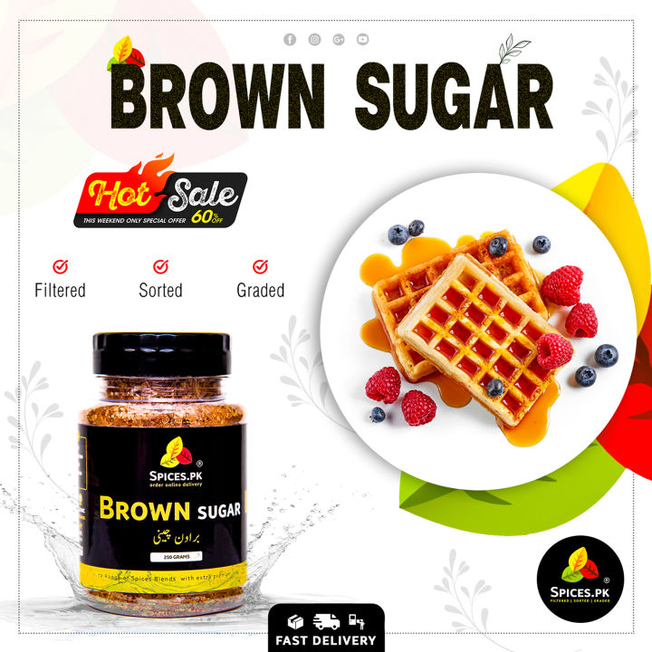 Organic Sugarcane Sugar (Brown Sugar) 250g – Premium Quality Unrefined Cane Sugar for Baking, Cooking & Beverages