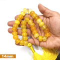 Yellow Color Aqeeq Stone Tasbeeh 33 Beads  (Size 8MM 10MM 12MM 14MM) - Fancy Men and women Choice Color Tasbih (Agates) muslim Agate zikr prayer Tasbeeh - handmade Rosary 12mm tasbi counter Stress Relaxation. 