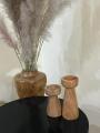 Wooden Candle Holder Pack of 1 Natural Finish Decorative Candle Stand for Home Office Living Room Tabletop Decor. 
