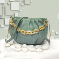 New Trending Stylish Crossbody Metal Chain Design Strap Mini Shoulder Handbags | Hand Bag For Girls, Ladies, Women | Bags For Girls Women Ladies | Female Embroidery Travel Zipper Leather Handbag | Best Gift for Her. 
