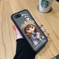 Jizetin for Realme C2 Back Cover Lovely Girl with Bear Hat Matte Mobile Phone Cases Ultra Thin Full Lens Protection Phone Case. 