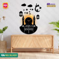 EVENTO Wooden Wall Clock | Islamic Hanging Decor | 3D DIY Laser Cut Cnc | Wall Art Design Decoration | Home Decor Living Room And Offices And For Gifts Item. 