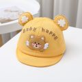 Cartoon Bear Baby Baseball Cap Cute Kids Sun Hat with Ears Summer Solid Color Adjustable Boy Girl Peaked Caps Bonnet. 