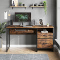 55" W Writing Study Computer Table Workstation with Keyboard Tray. 