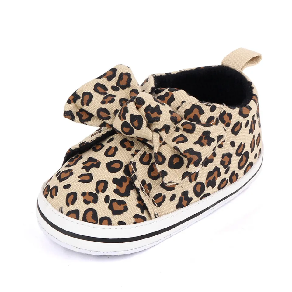 Leopard baby booties hotsell