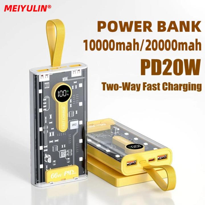 Original Zeono 10000mAh / 20000mAh [22.5w+22.5W+20W PD] 66W Power Bank Punk Power Bank Large Capacity Super Fast Charging Portable Charger for iPhone Sumsung [Auto Id Power Bank] With LED light