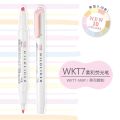 1 Pcs Japan ZEBRA Highlighters WKT7 Pastel Highlighter Double Head Marker Pen Drawing Pen School Supplies Kawaii Stationery. 