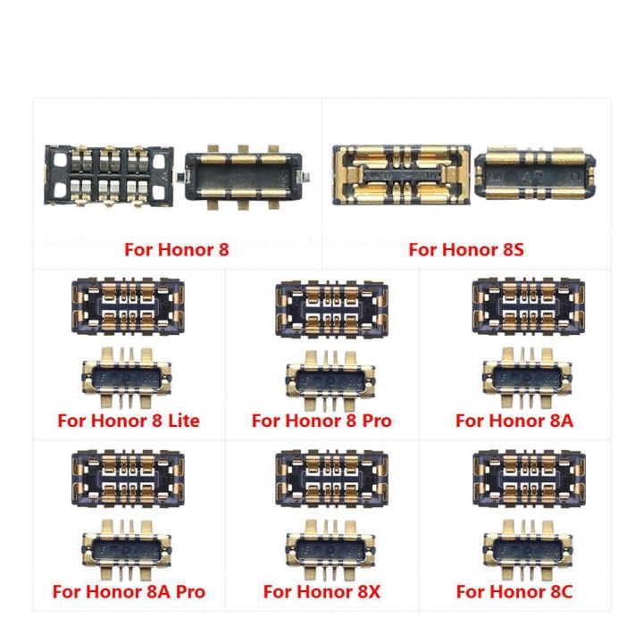 2pcs/lot FPC Connector Battery Holder Clip Contact For Huawei Honor 8X 8S 8C 8A 8 Pro Lite On Main Board Flex Cable Parts
