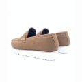 Men's Premium light brown suede Loafers with Stylish White Sole | Lightweight & Comfortable. 
