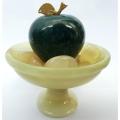 Marble Decorative Item by Vintgold, Onyx Fruits Bowl with Green Apple, Hand Crafted Decorative Onyx Marble Fruit Dish. 