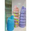500ML Silicone Collapsible Water Bottle, Travel Sport Silicone Portable Foldable Water Bottle. 