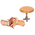 Dollhouse Table Chairs Kitchen Furniture, Vintage Style Miniature Table Chair for House Models for Crafts. 