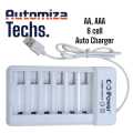 Cell Charger 2 , 4 and 6 Slots 2,4 & 6 Cell charger For AA and AAA Size DC5V2A NiCd-NiMH Battery Charger 2,4-&6 slot Intelligent Battery Charger With LED 2 ,4&6 Slots Independent Charging 2,4&6 Channels USB NiCd-NiMH Battery Smart Charger Safe Protections. 
