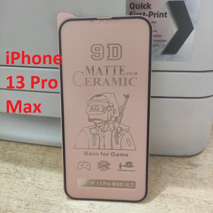iPhone 13 Pro Max Ceramic matte paper unbreakable antishock hybrid film 9D/11D/21D temper Fiber protector sheet glass