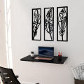 Wooden Wall Decorative 3 panels , home decor item modern leaf polygon style design wall art 14 by 4 inches each panel. 