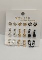 Earrings set of 12 pairs for girls fashion ear rings tops studs. 