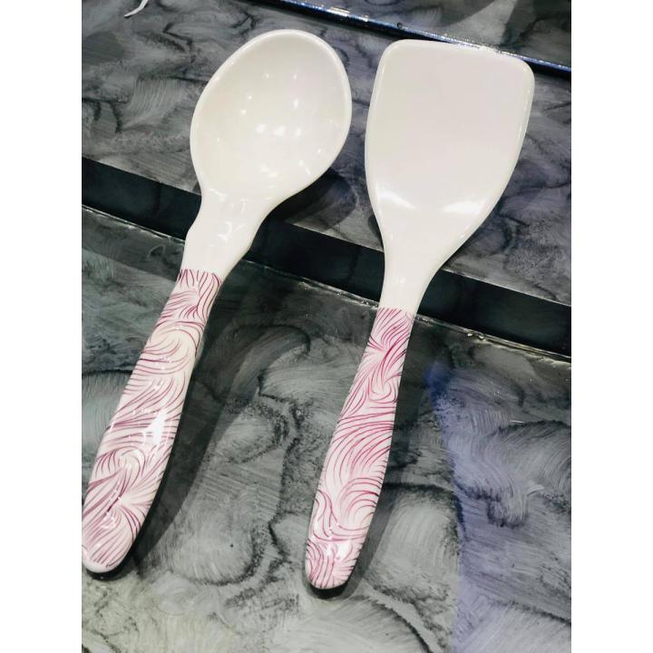 Spoons / Rice & Curry Spoons / Set of 2 Dish & Donga Serving Spoons (1 Rice Spoon + 1 Salan / Curry Spoon)