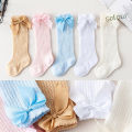 I LOVE DADDY&MUMMY-Cute Bowknot Baby Socks Cotton Bows Baby Girls Knee Socks Spring Summer Mesh Kids Infant Toddler Knee High Socks 0-2Y. 